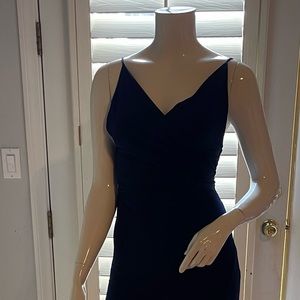 Fashion Nova Navy blue long dress with slit